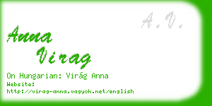 anna virag business card