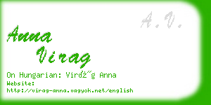 anna virag business card